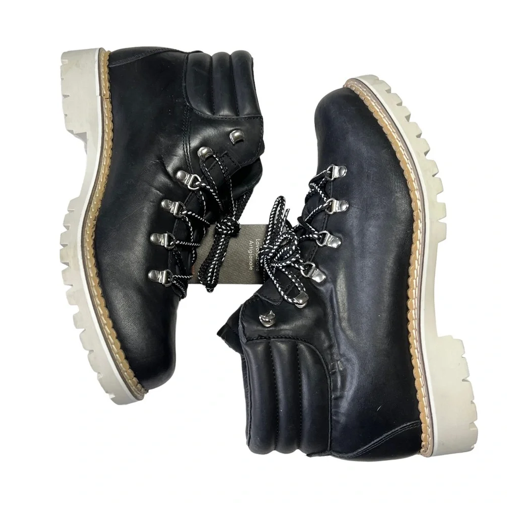 Montelliana Boots Womens Size 10 1965 Margherita Black Leather Ankle Hiking Boot - Picture 5 of 12